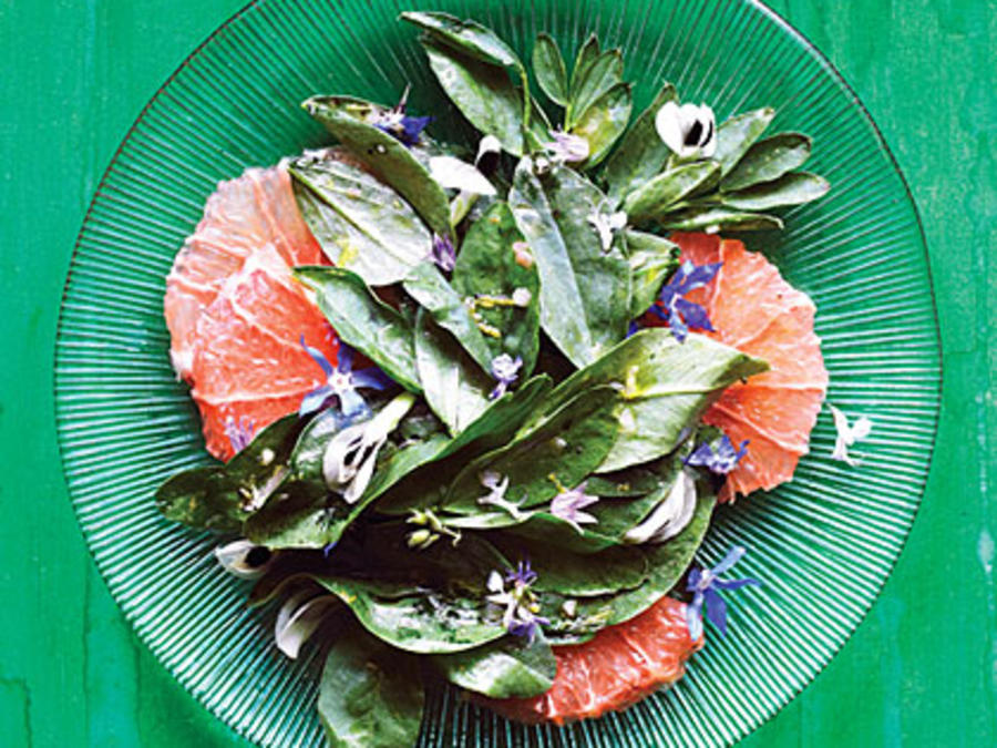 Fava Green, Grapefruit, and Flower Salad-image