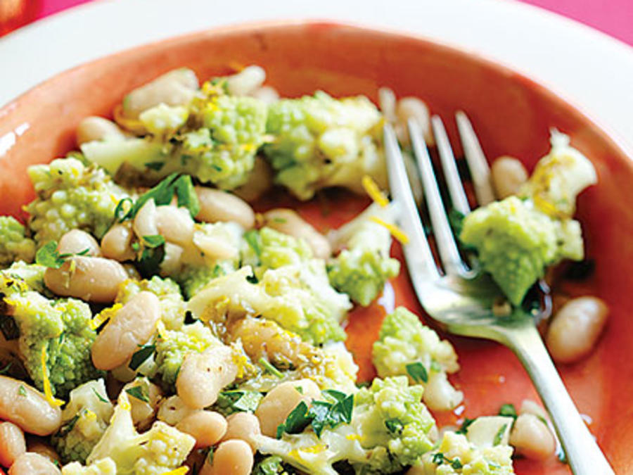 Romanesco Broccoli and Cannellini Bean Salad Recipe Sunset Magazine