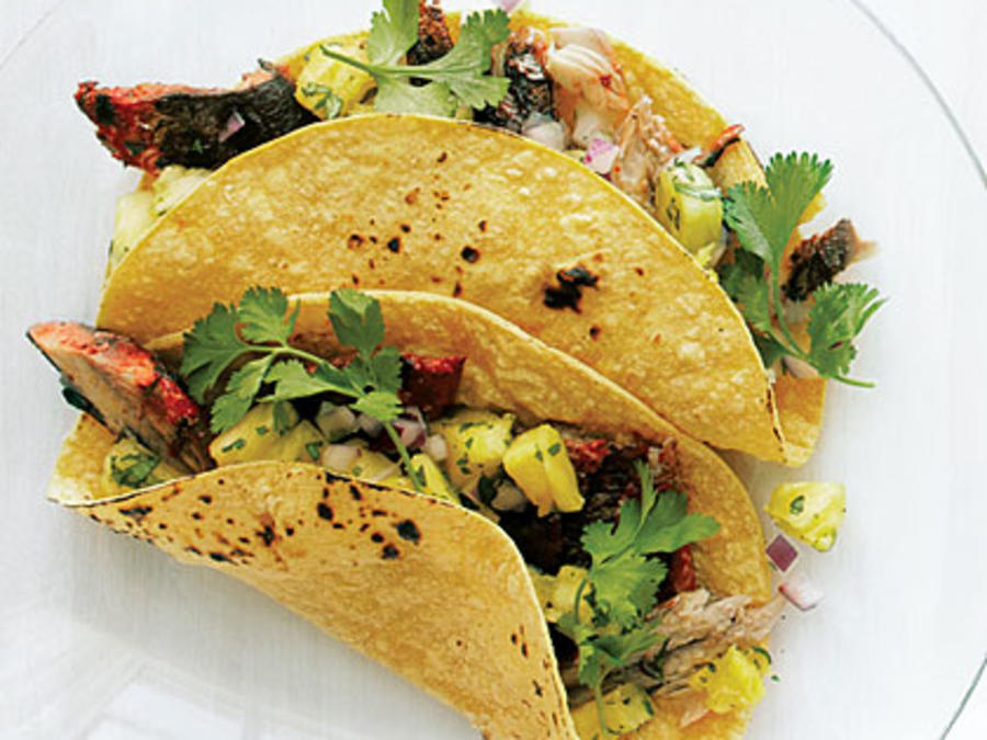 Grilled Sardine Tacos with Achiote, Lime, and Pineapple Salsa Recipe Sunset Magazine