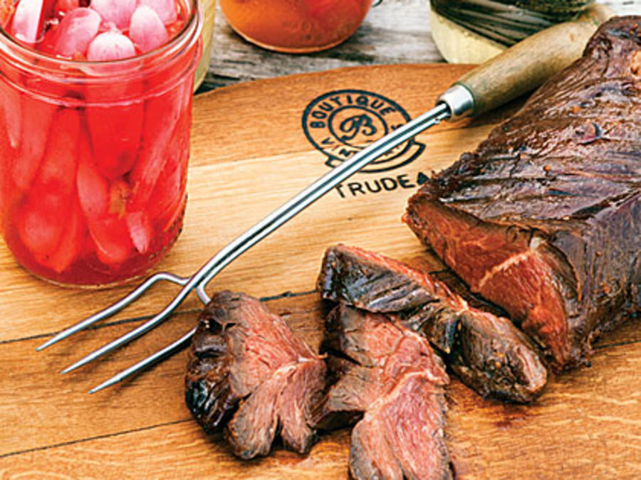 Korean Style Grilled Hanger Steak with a Pickle Bar for the Beach