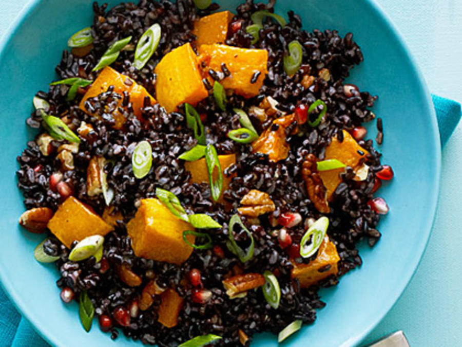 Black Rice Salad Butternut Squash Pomegranate Seeds Recipe
