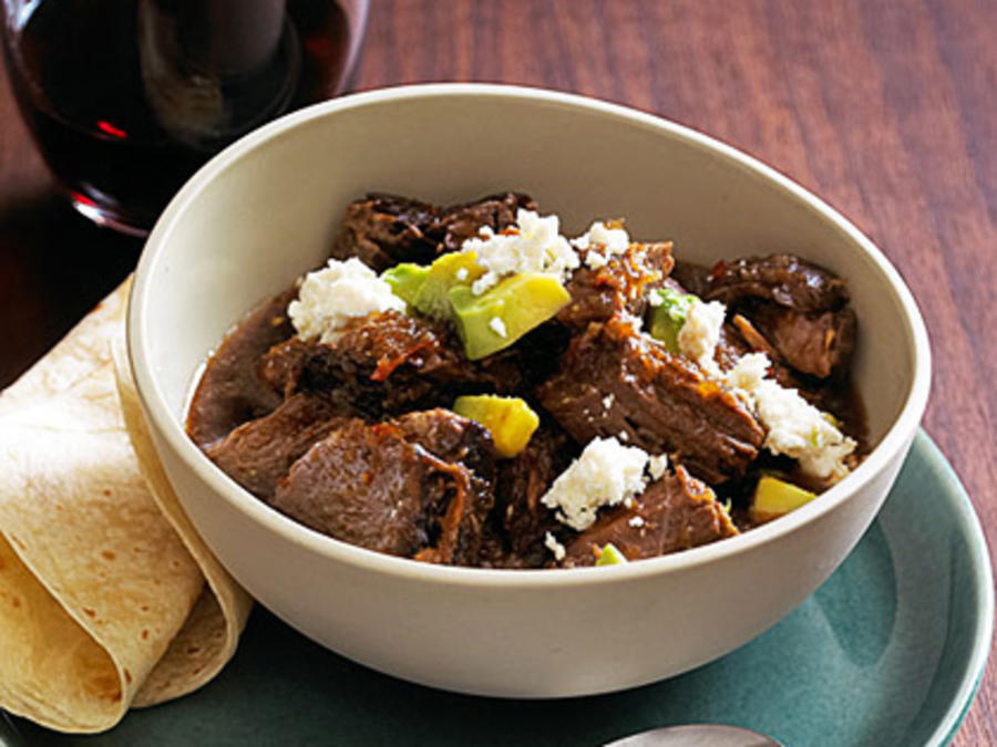SlowBraised Red Chile Beef Recipe Sunset Magazine