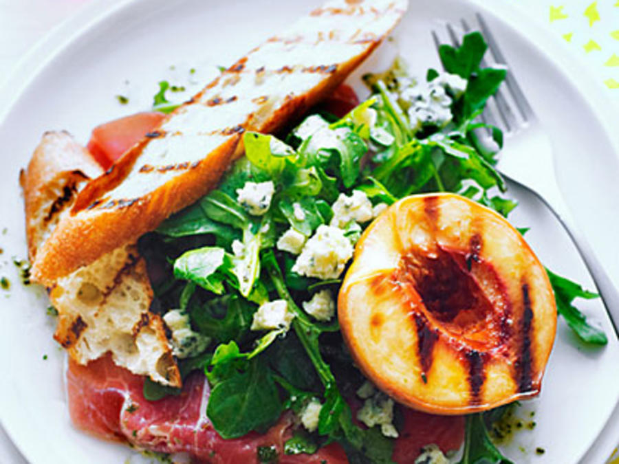 Grilled Peach Salad With Rosemary Dressing Recipe Sunset Magazine