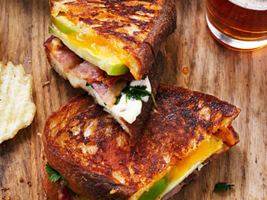 Tomatillo Grilled Cheese and Bacon Sandwiches Recipe Sunset Magazine