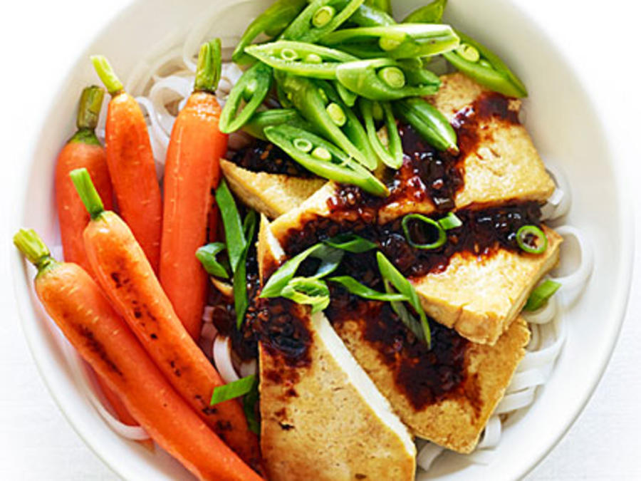 Tofu and Rice Noodles with Black Bean Sauce Recipe - Sunset Magazine