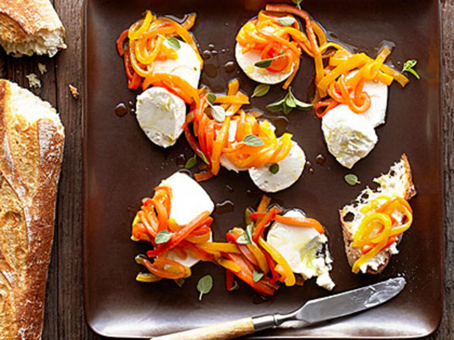 Roasted Tricolored Peppers and Goat Cheese Recipe Sunset Magazine