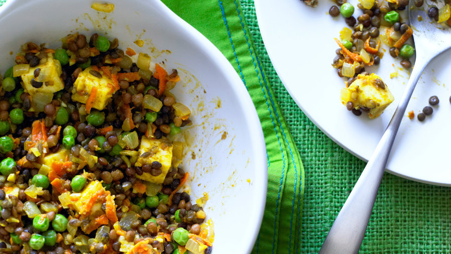 Curried Lentils and Paneer