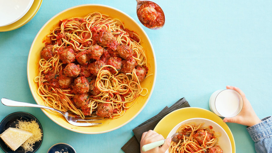 Make-ahead: Campanile’s Spaghetti and Meatballs in Red Sauce (0915)