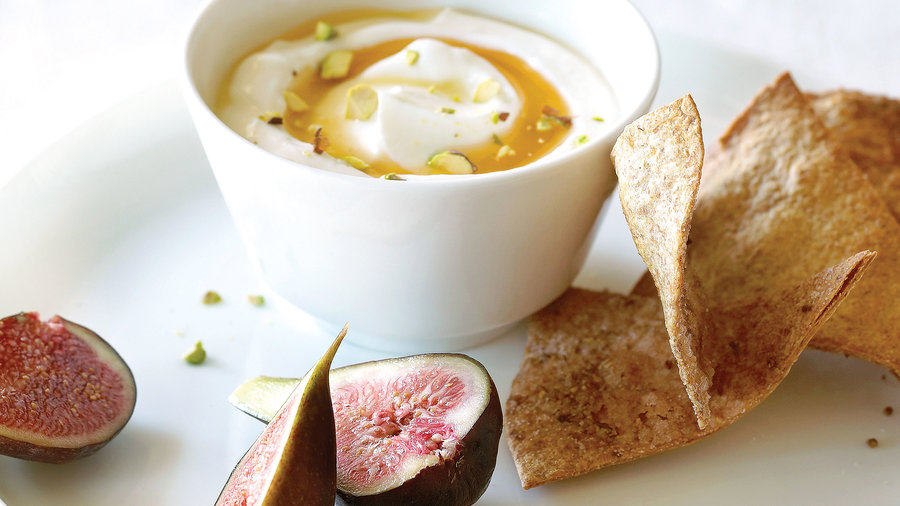 Dips: Honeyed Yogurt Dip with Figs and Anise Wheat Crisps (1216)