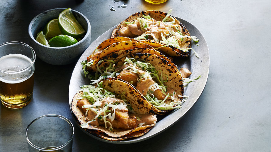 Baja Fried-Fish Tacos and American Pale Lager