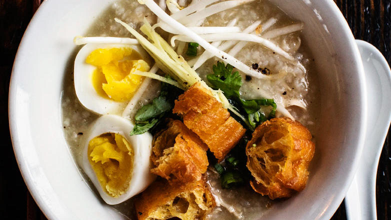 10 quick pho and Asian soups: Chicken Congee (Rice Porridge) (0216)
