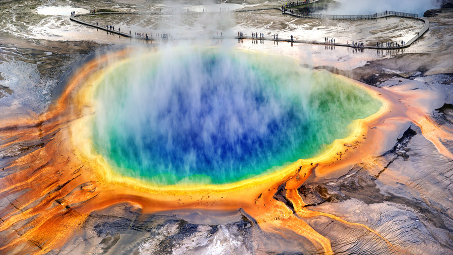 Grand Prismatic Spring at Yellowstone off Highway 89