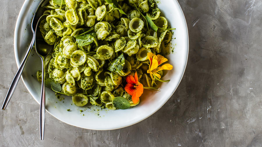 Nasturtium Pesto Pasta