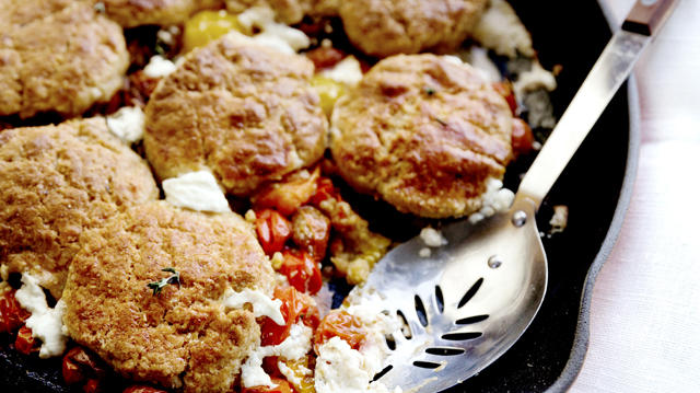 Tomato-Goat Cheese Cobbler from Huckleberry