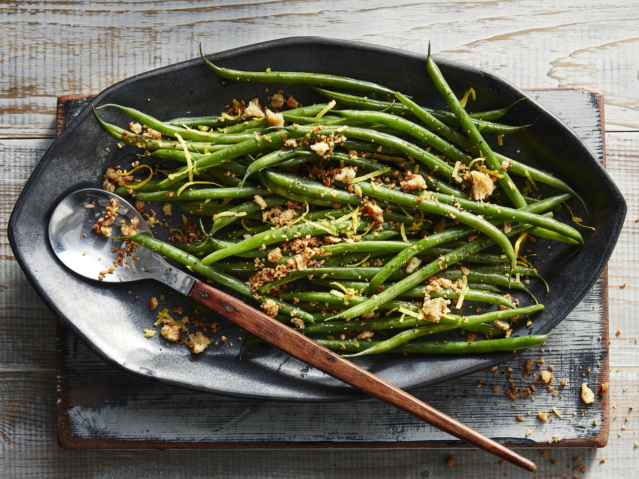 Green Beans with Crisp Meyer Lemon Bread Crumbs Recipe Sunset Magazine