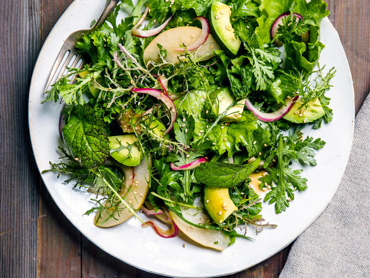 Pear and Asian Greens Salad Recipe – Sunset Magazine