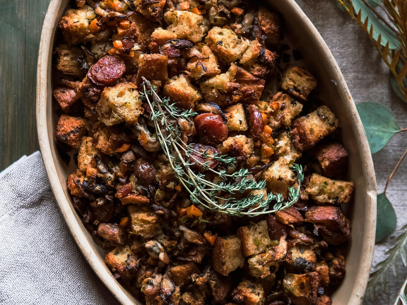 Oyster Stuffing with Chestnuts and Chinese Sausage Recipe Sunset Magazine