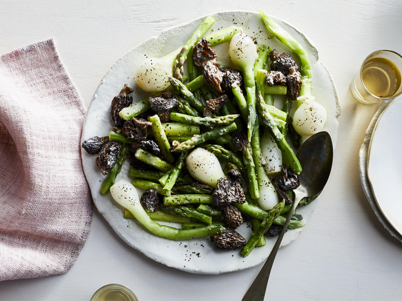Asparagus, Spring Onion, & Morel Mushroom SautÃ© Recipe Sunset Magazine