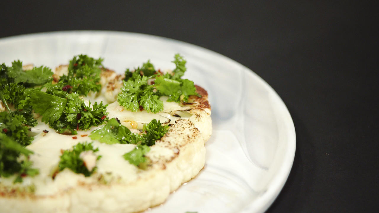 CastIron Seared Cauliflower Steak Recipe Sunset Magazine