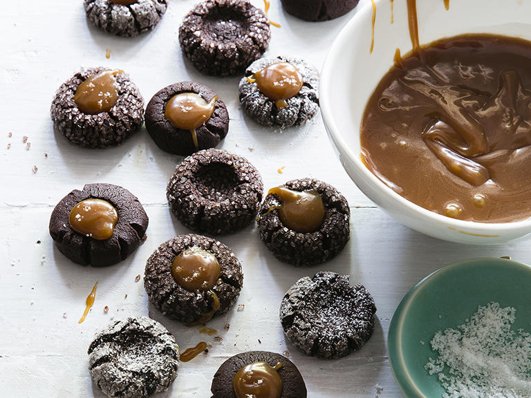 Chocolate Thumbprints With Caramel And Sea Salt Recipe Sunset Magazine 7321