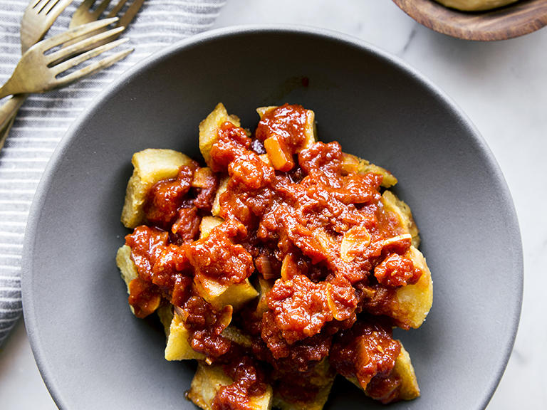 Crunchy Potatoes with Spicy Tomato Sauce Recipe Sunset Magazine
