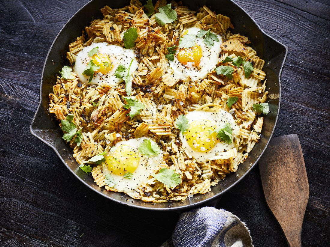 Eggs on Potato Chips Recipe Sunset Magazine