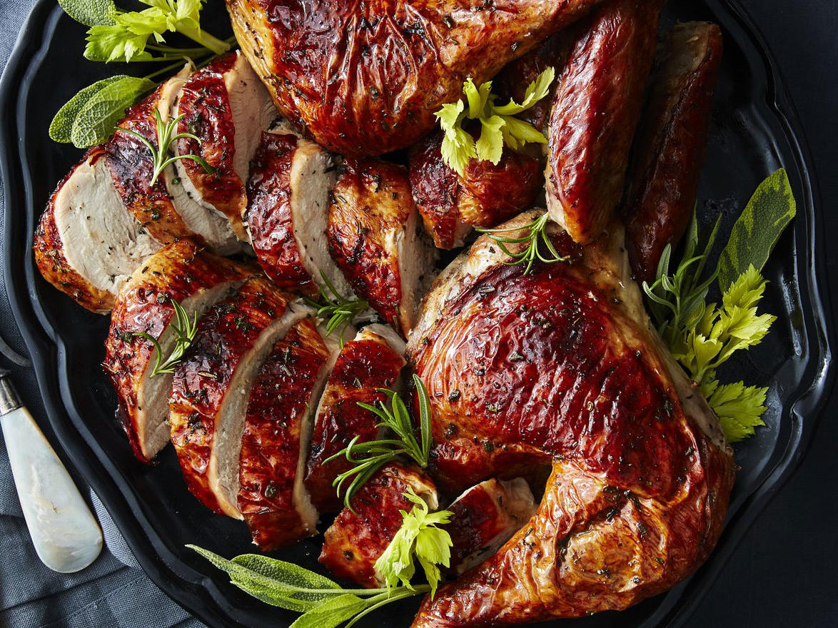 Grilled Butterflied Turkey with Celery Herb Rub Recipe – Sunset Magazine