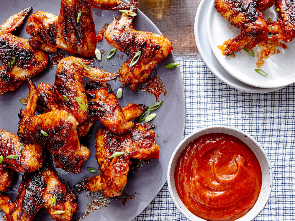 Grilled Chicken Wings with Tamarind Chipotle Barbecue Sauce
