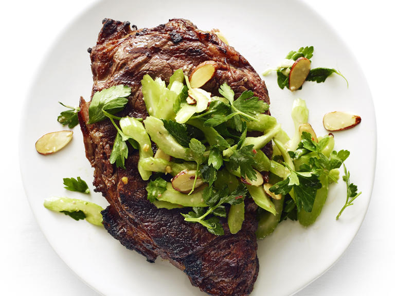 Grilled Steaks with Celery and Anchovy Salad Recipe Sunset Magazine