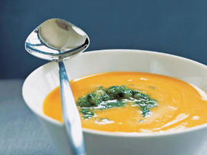 Carrot Soup with Tomatillo Relish