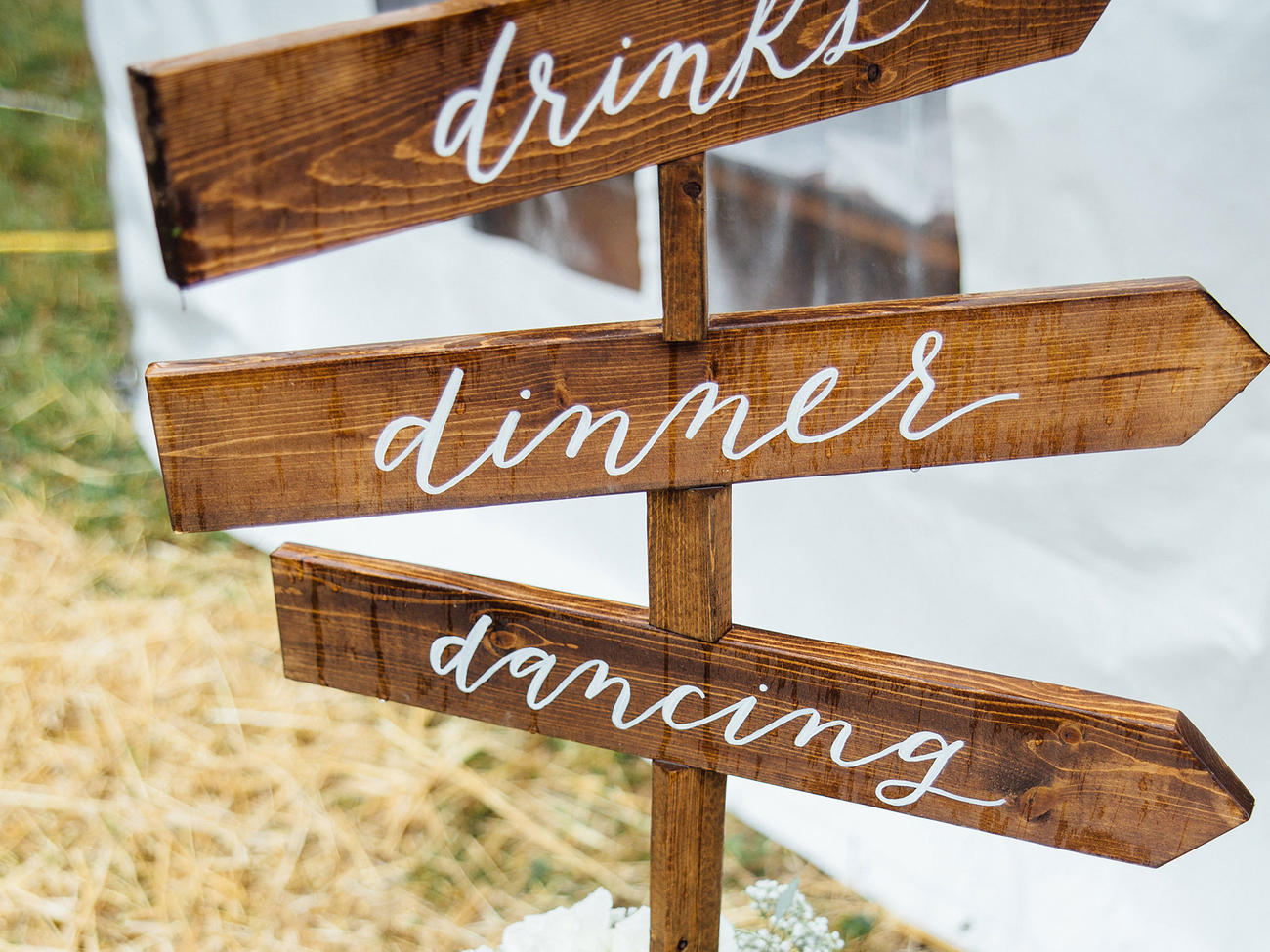 Wedding Signpost Personalised Large Rustic Wooden Venue Decoration Sign 