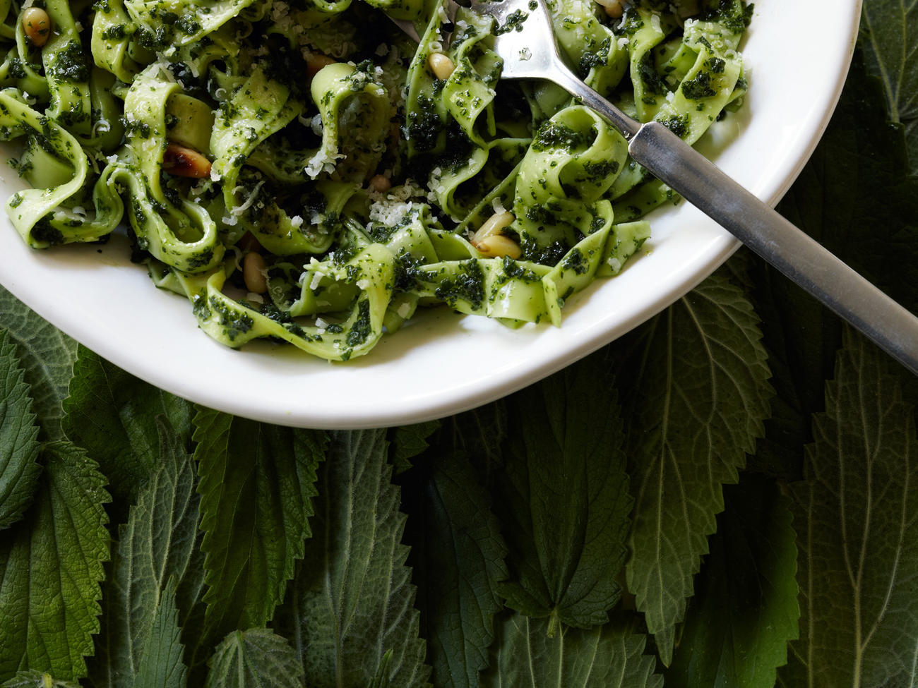 Tagliatelle with Nettle and Pine Nut Sauce Recipe Sunset Magazine