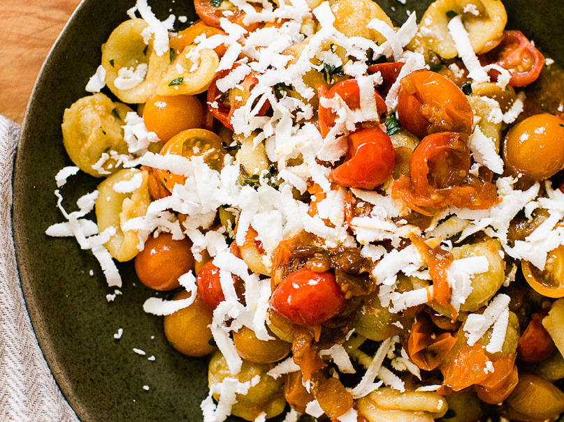 Orecchiette & Cherry Tomatoes, Marjoram, & Ricotta Salata Recipe – Sunset Magazine
