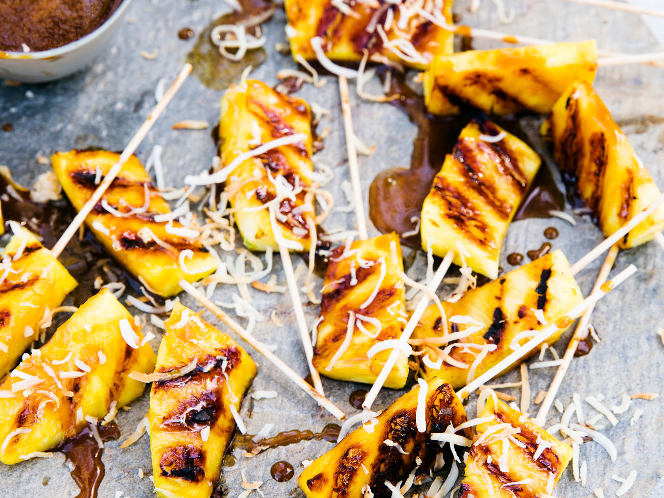 Pineapple Satay with Coconut Caramel Recipe Sunset Magazine