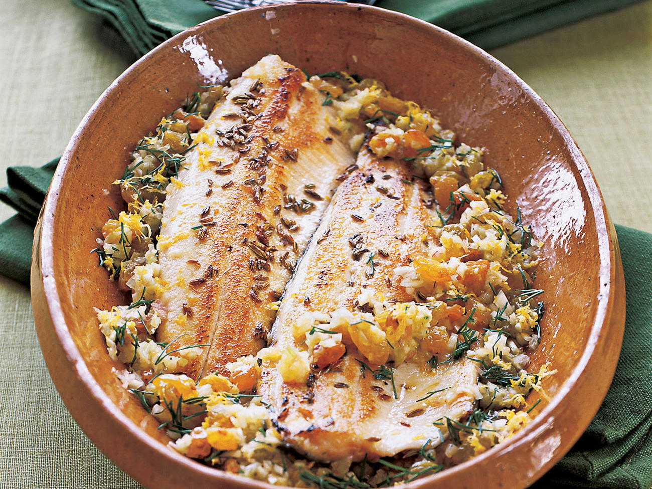 FennelCrusted Trout with LemonGinger Vinaigrette Recipe Sunset Magazine