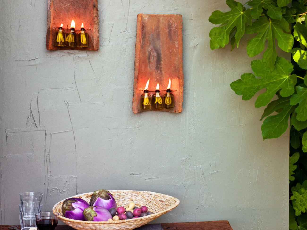 Outdoor Sconce from Salvaged Tile