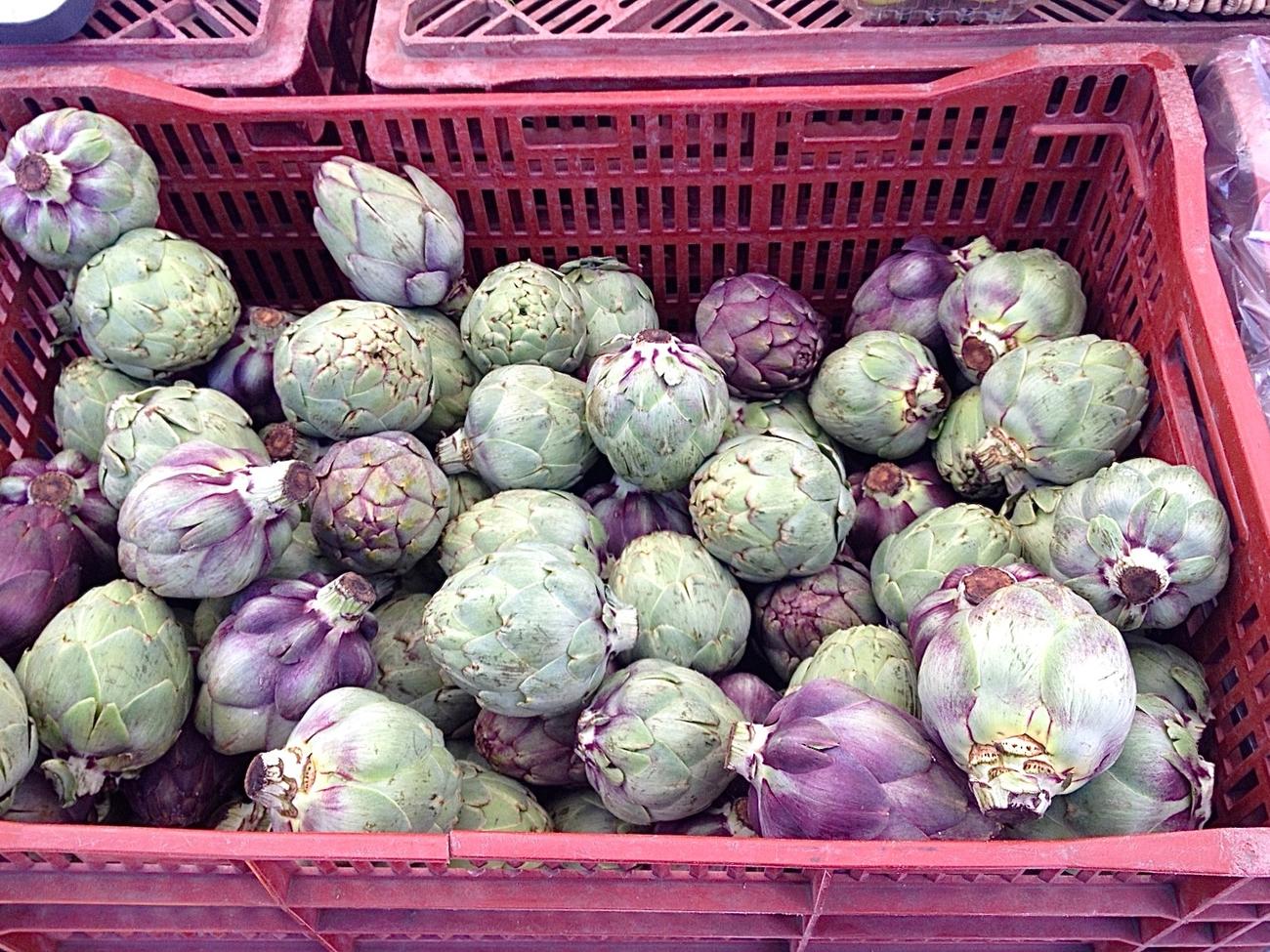 Farmers’ market find: purple artichokes