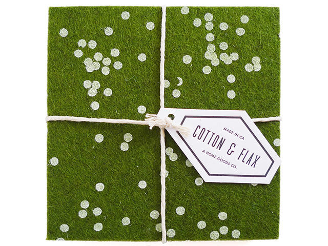 25 days of giveaways: Cotton & Flax’s forest confetti coasters