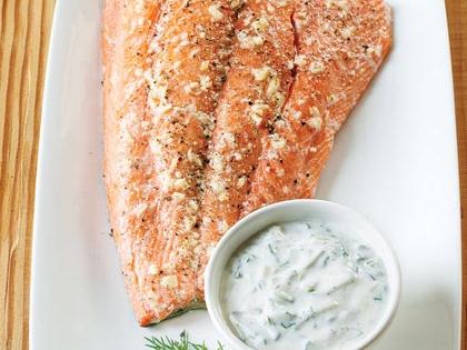 Roasted Salmon with Dill-Yogurt Sauce Recipe – Sunset Magazine