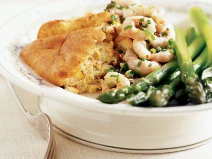 Corn & Dried Tomato SoufflÃƒÂ© & Shrimp-Onion Relish Recipe – Sunset Magazine