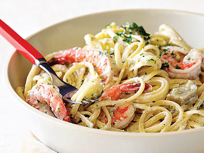 Shrimp and Artichoke Linguine Alfredo Recipe – Sunset Magazine