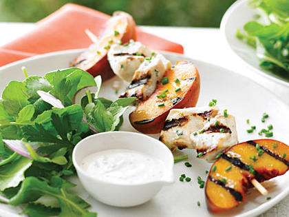 Grilled Chicken and Peach Kebab Salad Recipe – Sunset Magazine