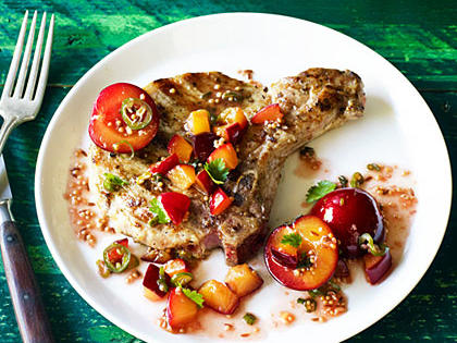 Grilled Pork Chops with Fresh Plum Chutney Recipe – Sunset Magazine