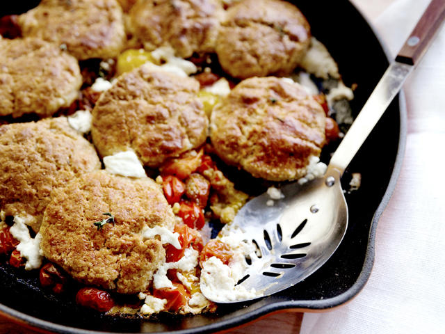 Tomato-Goat Cheese Cobbler from Huckleberry