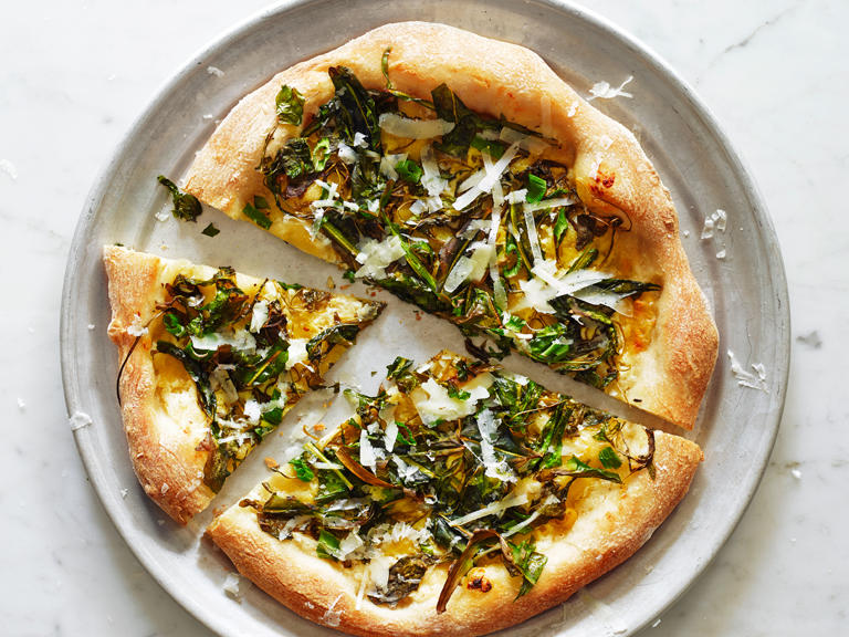 Pizza Bianca with Dandelion Greens Recipe – Sunset Magazine