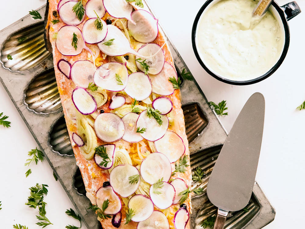 Poached OrangeFennel Salmon with Dill Crème Recipe Sunset Magazine