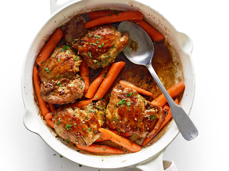 Pomegranate MolassesGlazed Chicken and Carrots Recipe Sunset Magazine
