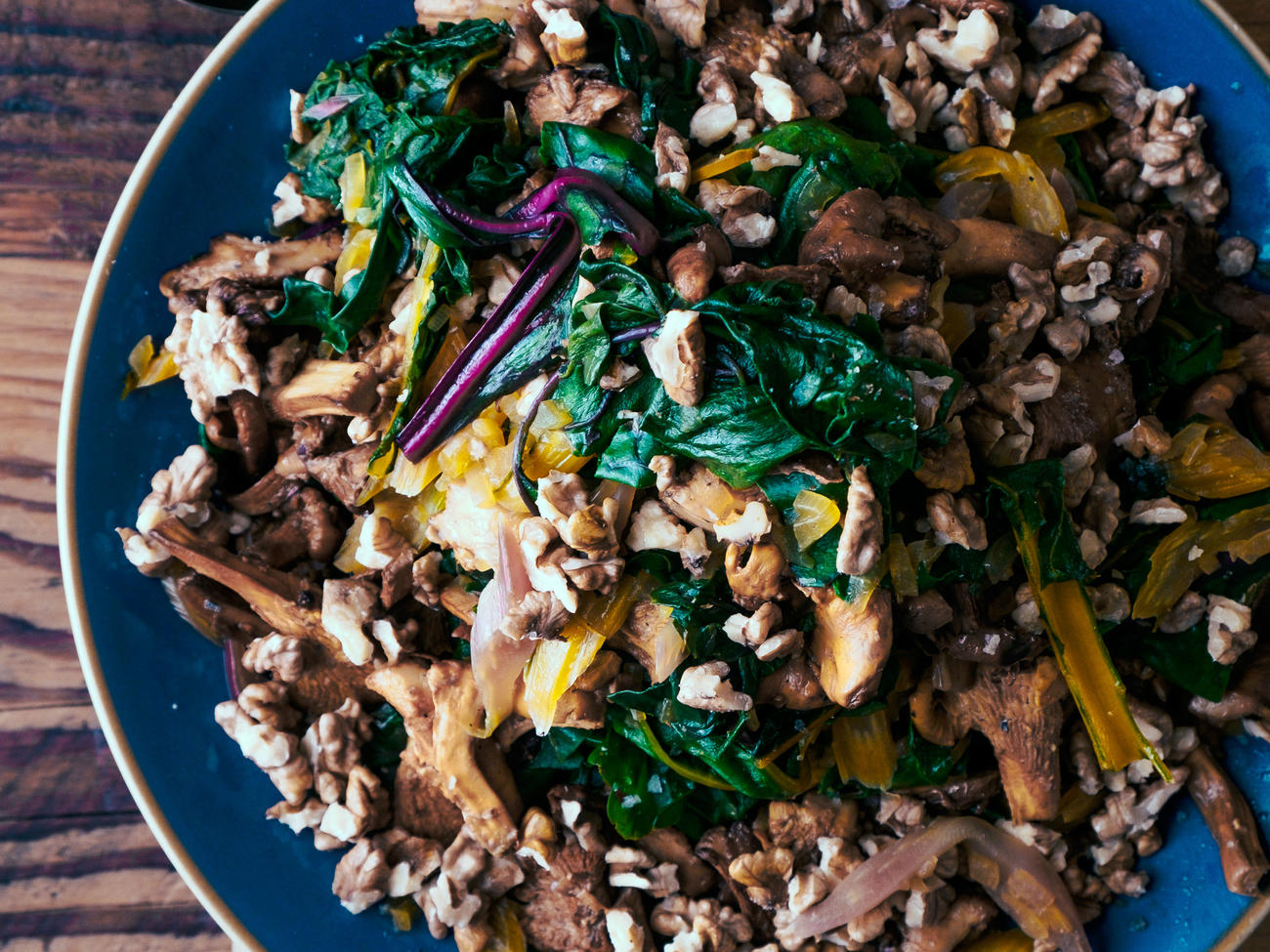 Rainbow Chard with Chanterelles and Walnuts Recipe – Sunset Magazine