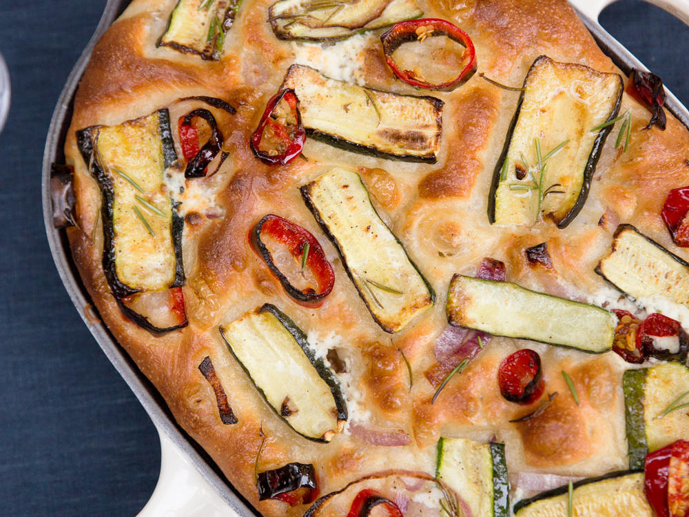 Zucchini, Red Onion, and Ricotta Focaccia Recipe – Sunset Magazine