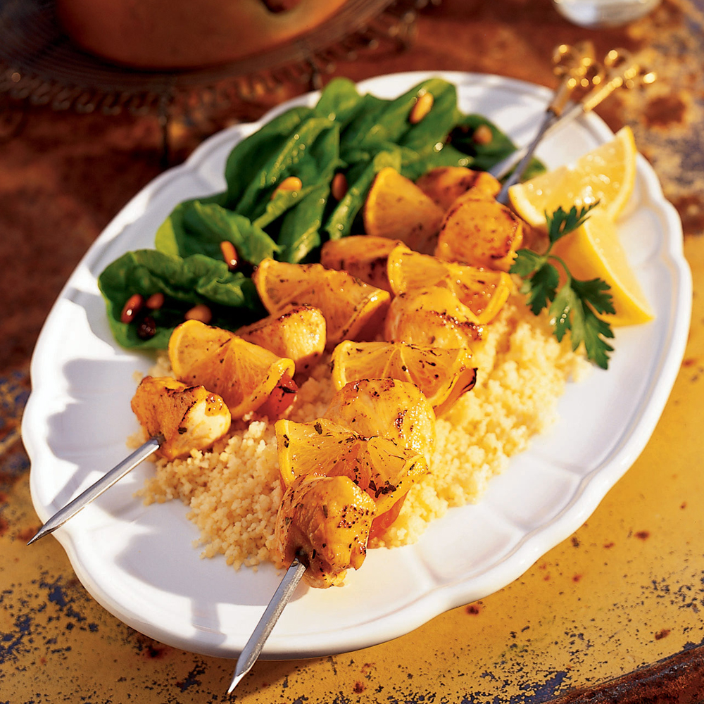 Sweet-and-Sour Chicken-Apricot Skewers